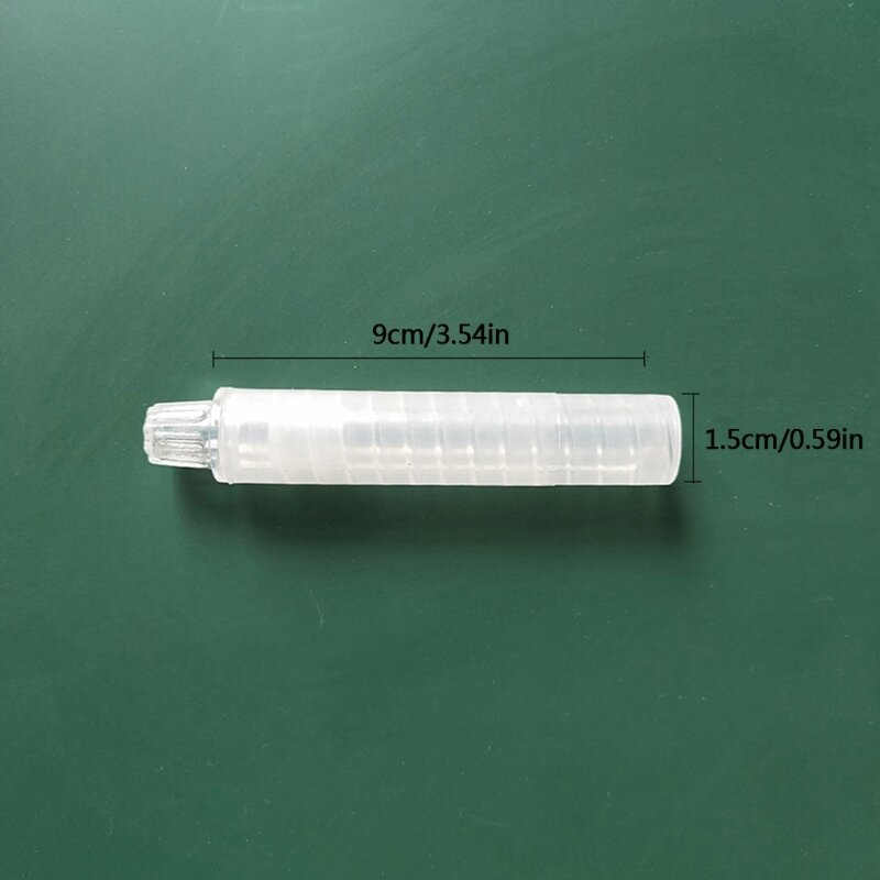 16FB Soporte tiza transparente universal sin polvo, longitud 3,54 pulgadas, diámetro 0,59 pulgadas, para escuela