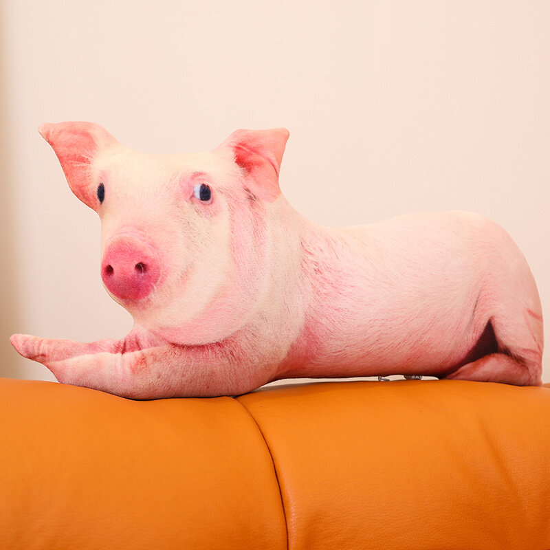 3D 시뮬레이션 돼지 봉제 베개, 실제 생활 돼지 인형, 재미있는 목 베개, 부드러운 등 쿠션, 소파 장식 선물, 1PC