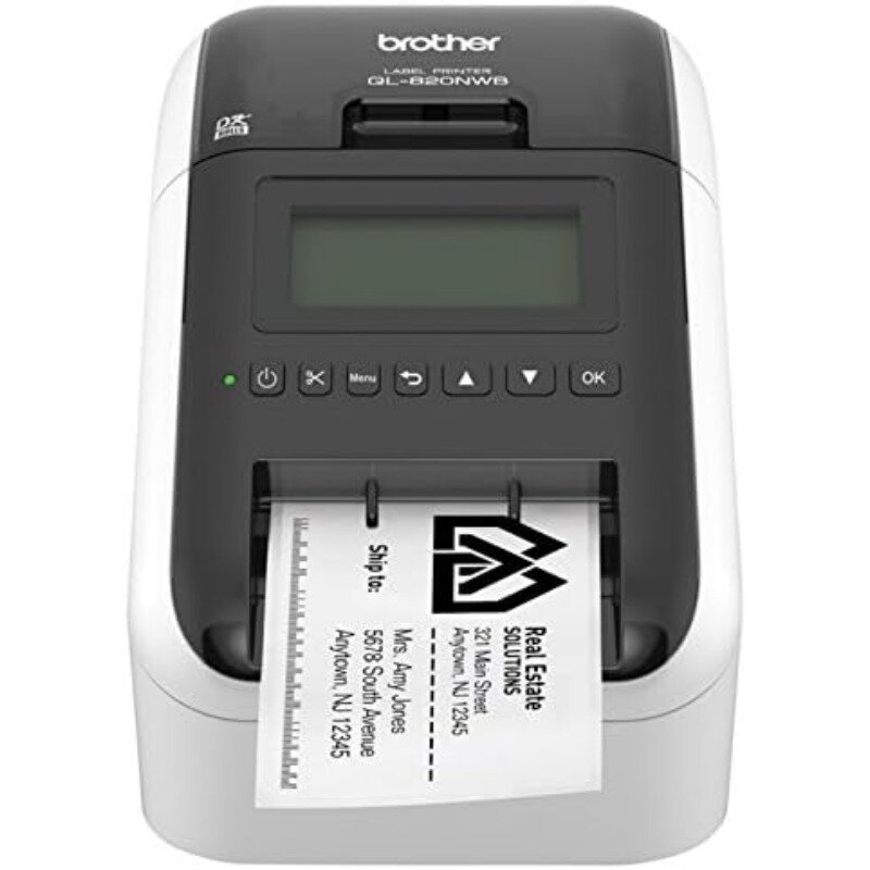 Brother-Impressora de etiquetas monocromática profissional, QL-820NWB, impressora ultra flexível, várias opções de conectividade, impressoras de etiquetas