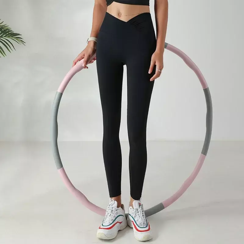 Celana Yoga telanjang celana Yoga baru persik celana kebugaran elastis pinggang tinggi panggul tanpa malu