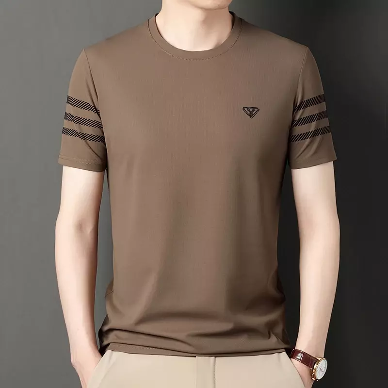 Spring/Summer New Men's Round Neck Loose and Comfortable Fashion Casual Half Sleeve T-shirt