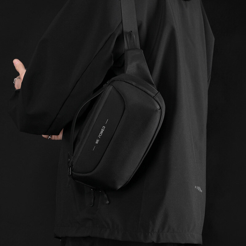 Fashion Men's Vertical Paragraph Chest Bag 2023 New Trend Travel Multifunctional Single Shoulder Crossbody Bag Chest Bag
