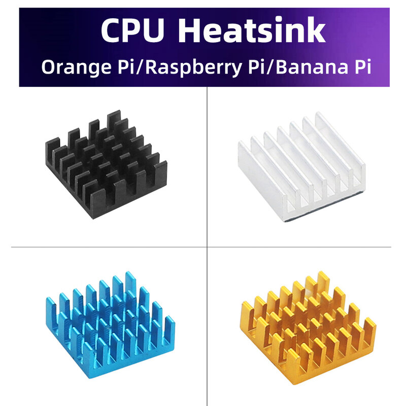 Orange Pi Heatink para CPU, Arrefecimento Passivo, 14x14x6mm, Dissipador de calor de alumínio, OPI Zero 2 Banana Pi Raspberry Pi 4 3