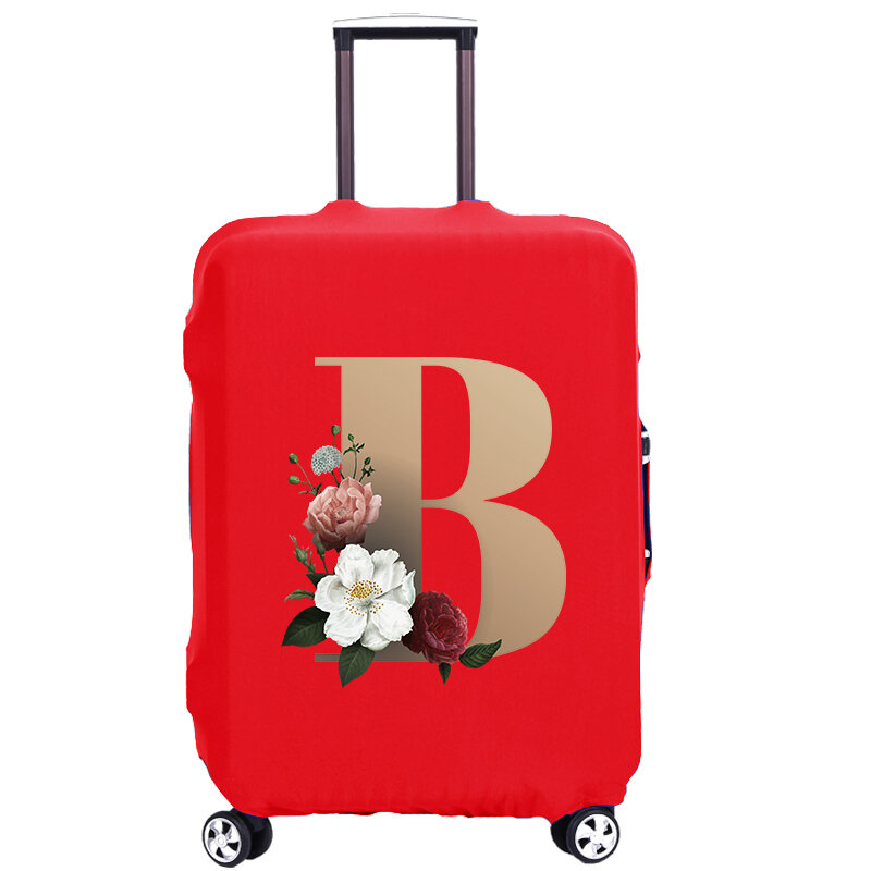 Sarung koper bercetak huruf emas, penutup pelindung bagasi elastis perjalanan modis cocok untuk koper bagasi 18-32