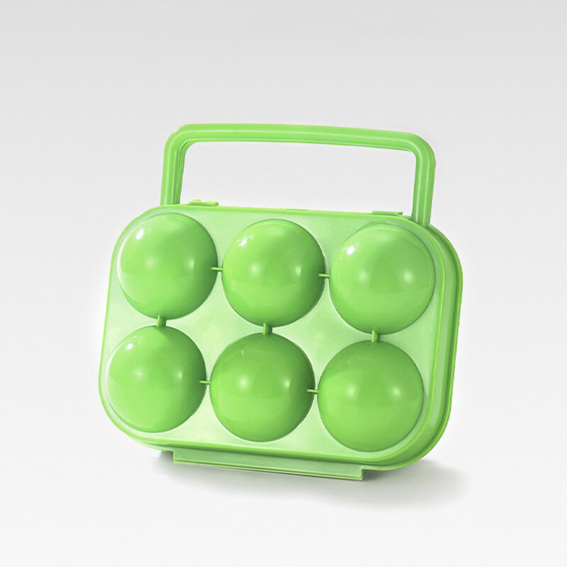 1pc 6-grid scatola per uova antiurto campeggio all'aperto Picnic plastica 6 uova supporto per contenitori scatola per uova vassoio per uova campeggio Accsesorios