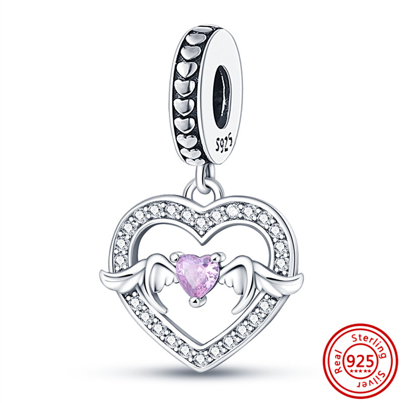 925 Sterling Silver Mother's Day Charm Love Mom Mama Wife Daughter Pendant Heart Beads Fit Pandora 925 Original Bracelet Jewelry