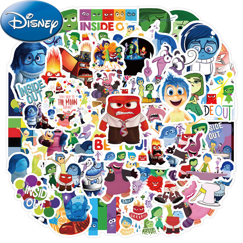 10/30/50 sztuk Disney Movie Inside Out naklejki Cute Cartoon naklejki zabawki dla dzieci DIY telefon walizka butelka wody śmieszne naklejki Graffiti