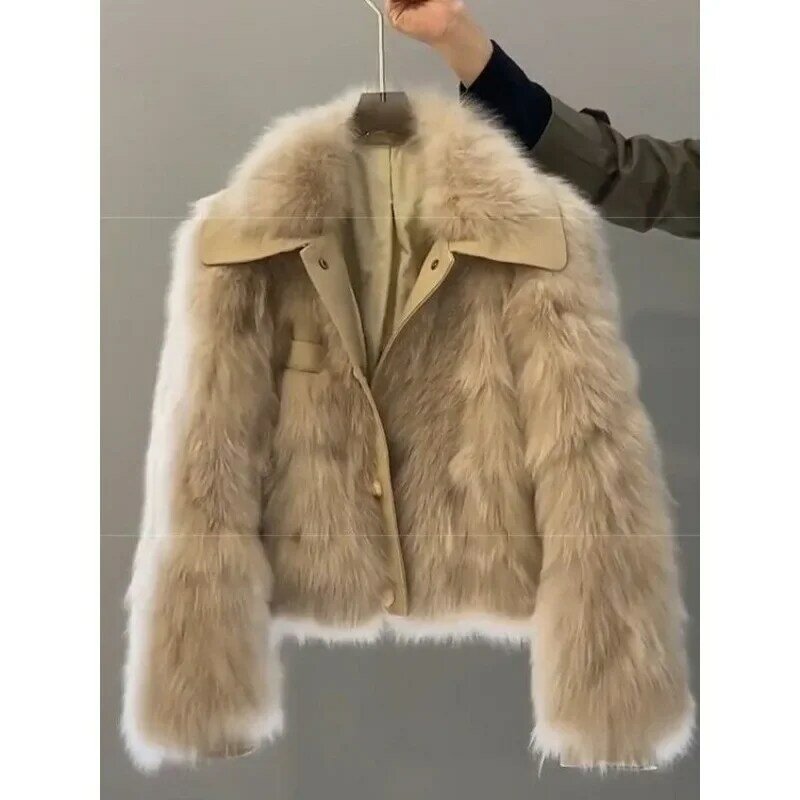 Fur & Faux  Women's Warm Small Fragrant Coat Roupas Femininas Short   Chaquetas Mujer Cropped Jacket Tops Slim Chic