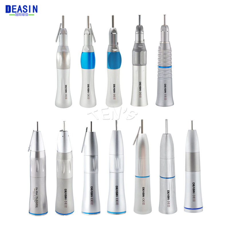 Deasin Dental Blue Ring LED E-type External Water Spray Straight Handpiece Dentistry Tools