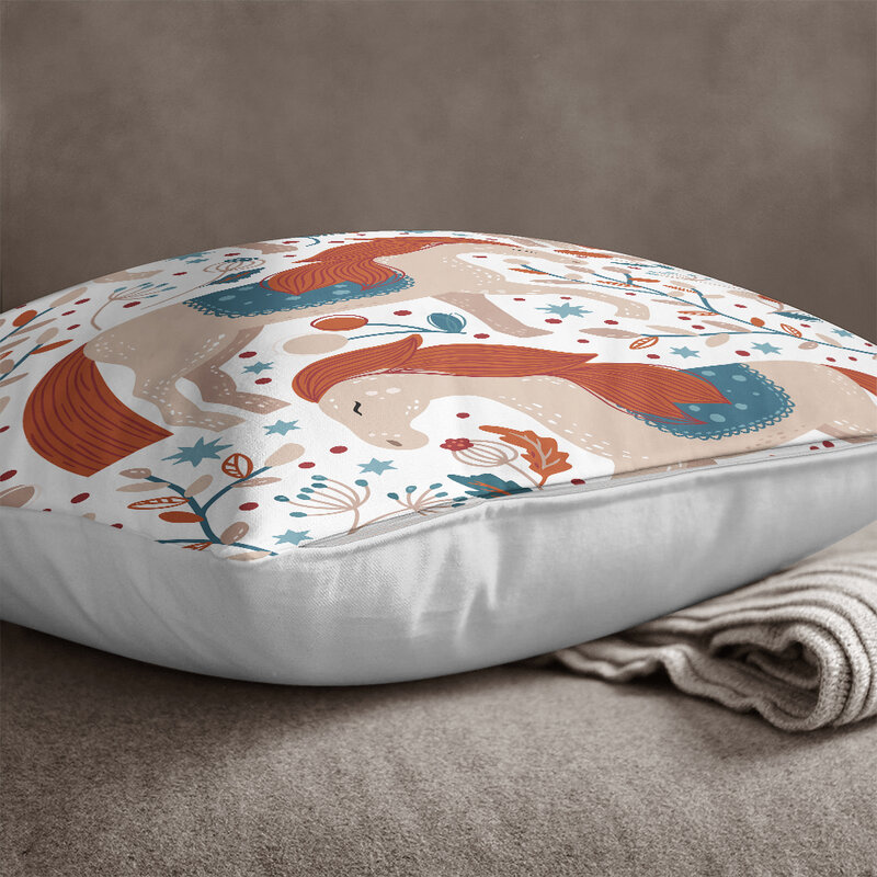 1pc Nordic Night/Nordic Morning Scenery Decorative Sofa Pillow Case Square Pillow Case 45cm * 45cm (18in * 18in)