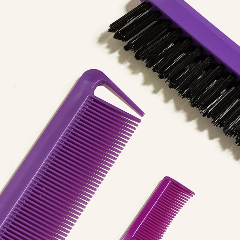Y1UF 3 peças/set conjunto pente estilo cabelo nylon escova preparação cabelo para mulheres