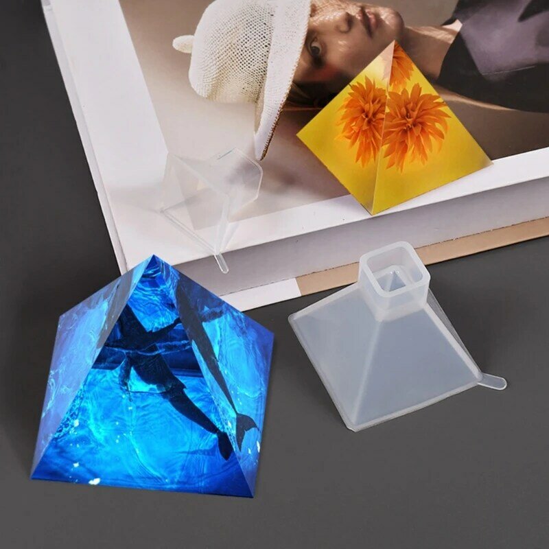 Silicone Pyramid Molds Crystal Epoxy Mold Pyramid Epoxy Resin Casting Mold for DIY Crafts Aromatherapy Candle Making Dropship