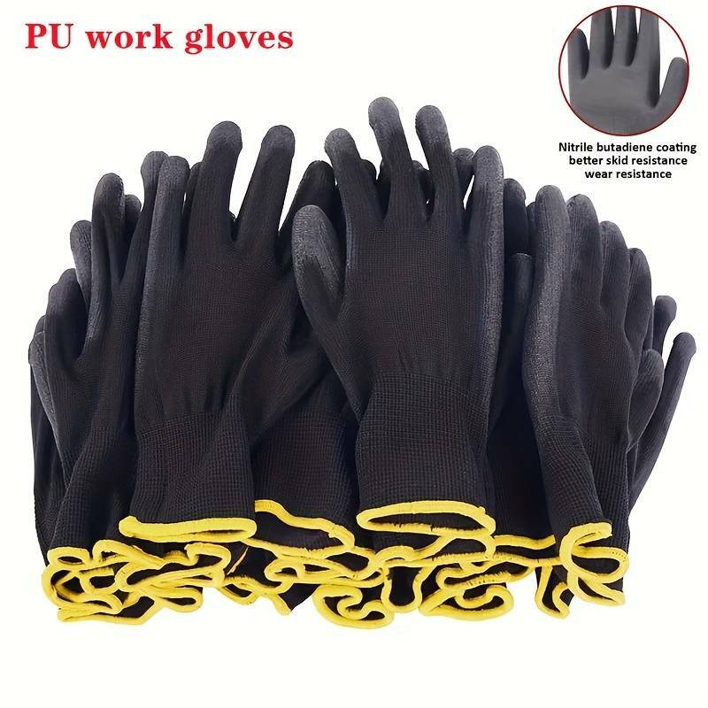 12 пар защитные рабочие перчатки износостойкие Нескользящие антистатические перчатки для садоводства и деревообработки защитные рабочие перчатки