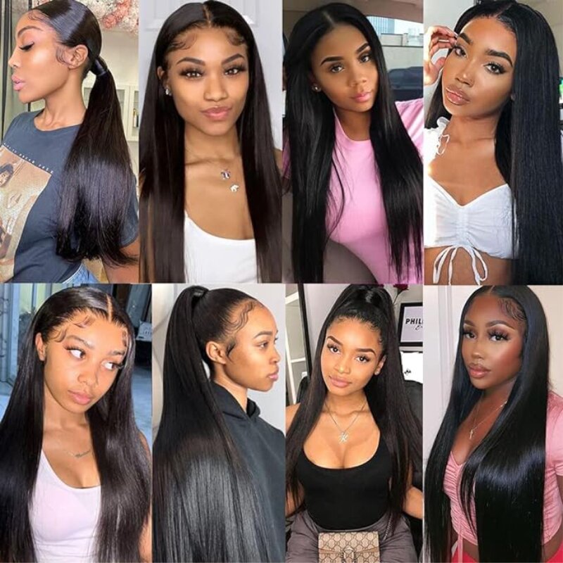 HD Transparent 13x4 13x6 Lace Front Human Hair Wigs Brazilian 360 Straight Lace Frontal For Women PrePlucked 4x4 Closure Wig