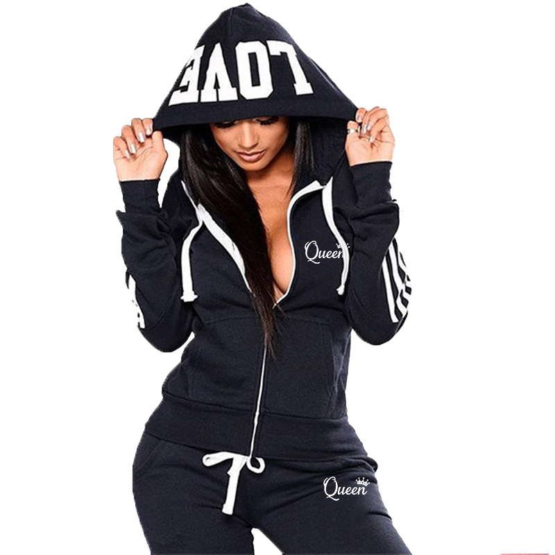 Women Fashion Casual Tracksuits Long Sleeve Zipper Hoodies and Trousers Sport Suits Hoodies Slim Jogging Suits
