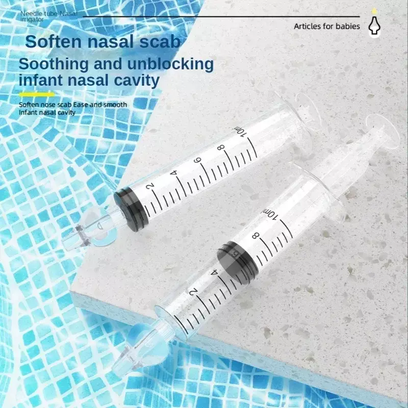 Silicone Baby Nasal Aspirator with Cleaning Brush Needle Tube Baby Nose Cleaner Children Syringe Nasal Irrigator Kid Nose Washer