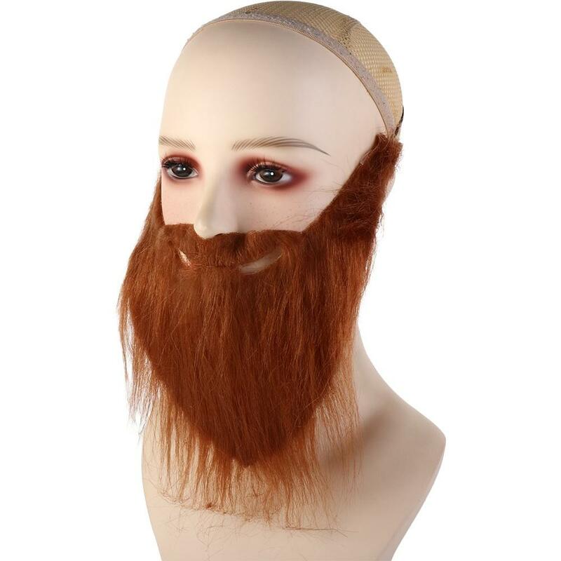 Barba Grande Artificial Realista, Bigode Falso, Fluff Longo, Adereços Festa do Dia das Bruxas, 30cm