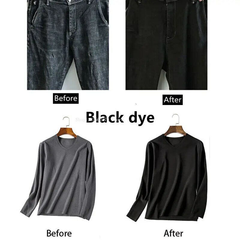 50g pakaian pewarna kain hitam refurbish agen pewarna katun Linen Jeans kanvas pigmen perlengkapan buatan tangan ikat celup rumah