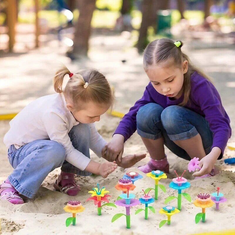 ترتيب زهرة الأطفال اللعب الإبداعية 104 قطعة/المجموعة لتقوم بها بنفسك زهرة اللعب الملونة الإبداعية handmadeschool حديقة اللعب مجموعة