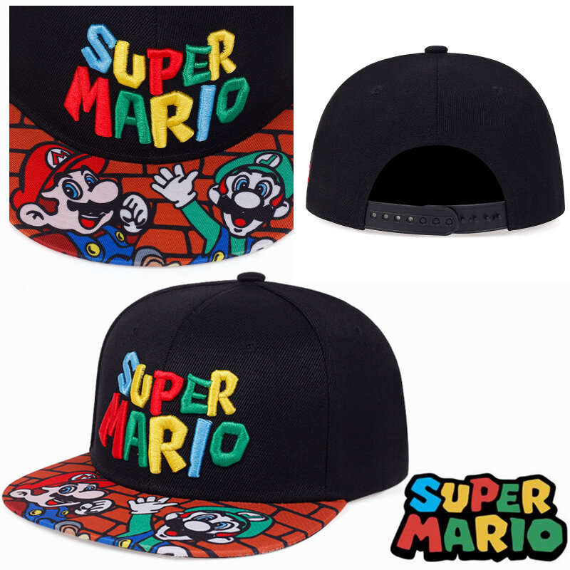 Gorra de béisbol de Super Mario Bros Luigi, gorro de plomero de demostración de lona, sombrero de Sol de dibujos animados Odyssey para fiesta de Halloween, ajustable