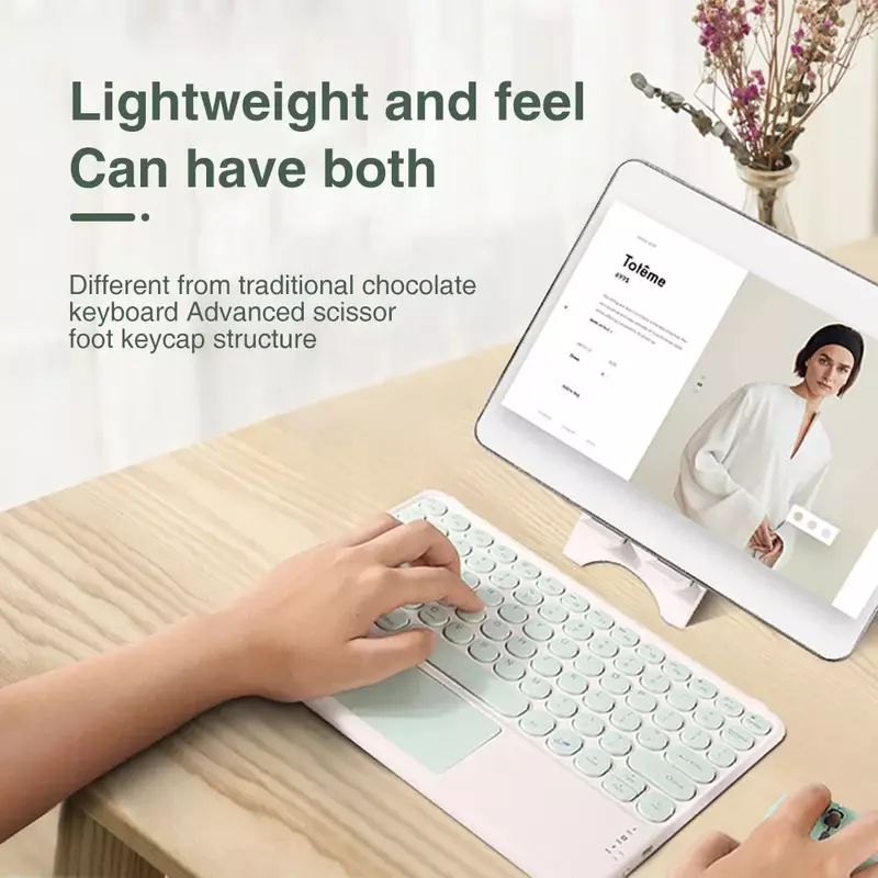 Drahtlose Bluetooth-Tastatur mit Touchpad Maus Hintergrund beleuchtung RGB Russisch Portugiesisch Spanisch Koreanisch Tablet für iPad Android Windows