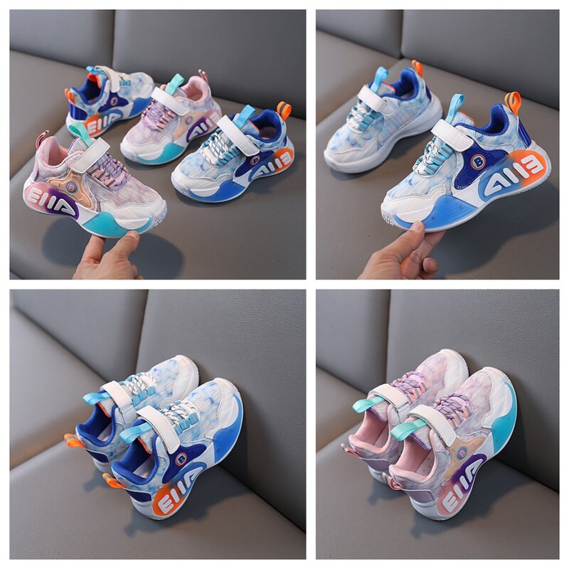 2024 Children Light Sports Shoes Boys Girls Spring New Fashion Sneakers LED Running Shoes Kids Luminous Breathable Mesh Shoes