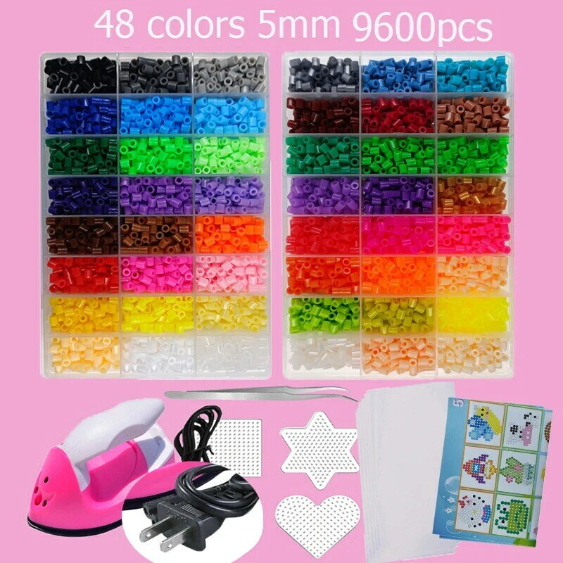Hama Beads Box Embalagem, Mosaico térmico Ferro Educacional Beads, Engomar Beads, Fuse Beads, DIY, 24, 48, 72 Núcleos, 2.6mm, 5mm