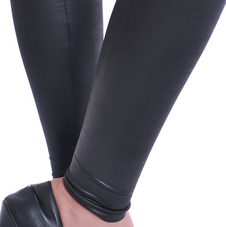Pantalon en cuir taille haute élastique pour femme, pantalon long décontracté, pantalon court serré uni, respirant, coupe couvertes, mode 2023
