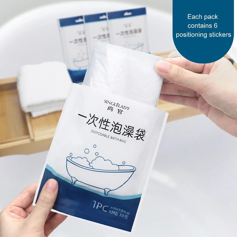 Bath Bag Disposable Bath Bag Bathtub Extra Thick HDPE Material High Temperature Resistance Odorless Travel Use