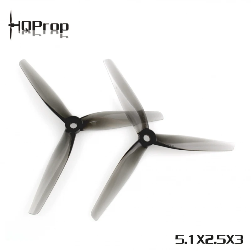 HQPROP 3-Blade Hélice PC, M5 Eixo para RC FPV Freestyle Drones, Peças DIY, Cinza 5125, 5 "5.1", 10 Pares, 10CW + 10CCW