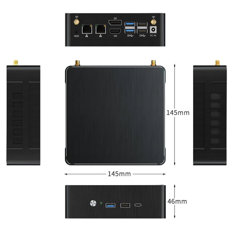 Topton-Mini PC para juegos de 12ª generación, Intel i9 12900H i7 1260P i5 1235U, HDMI DP tipo C PCIE4.0 Dual LAN 2,5G WiFi6