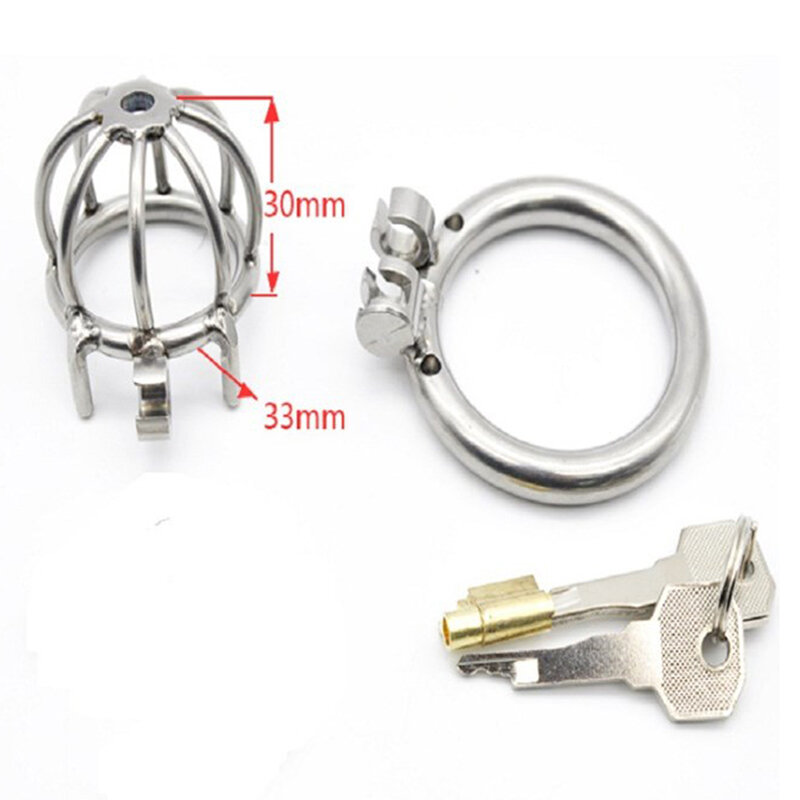 Anello a spillo con dispositivo di ritenuta per gabbia di castità maschile in metallo in acciaio inossidabile con serratura