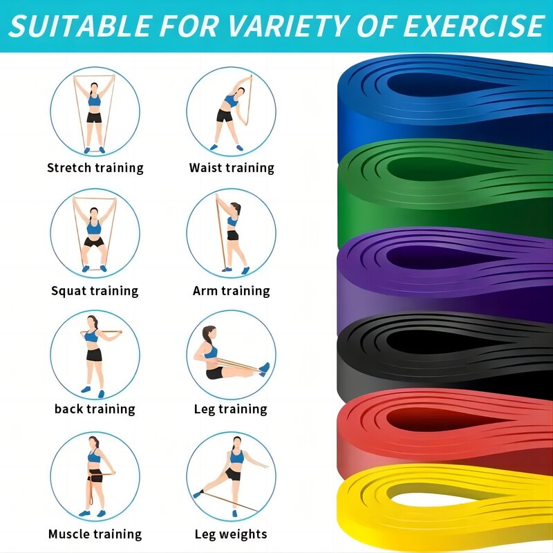 Workout Pilates Latex Resistance Band Exercise Elastic Band For Sport Strength Pull Up Assist Band Heavy Duty Fitness Equipment