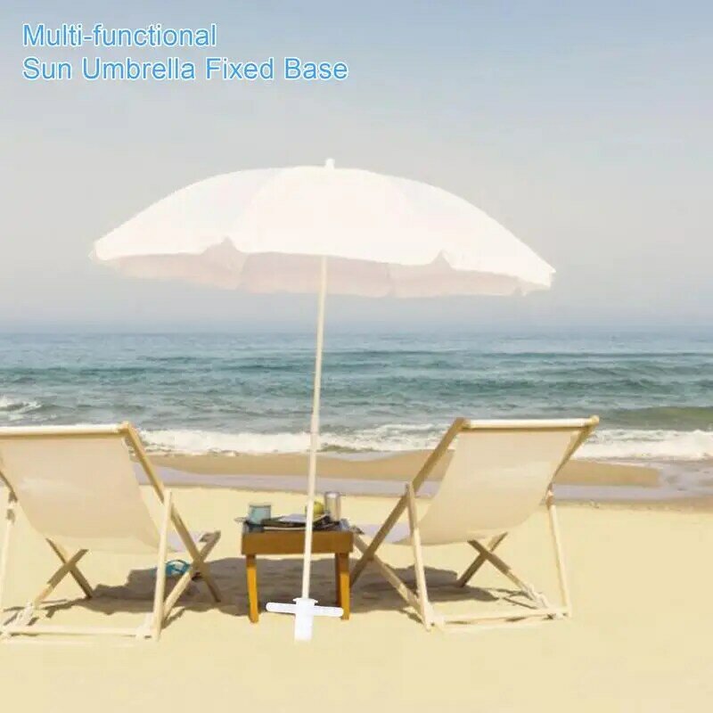 Sombrilla de playa portátil con Base fija, ancla de arena, soporte de sombrilla, ganchos colgantes para toda la playa