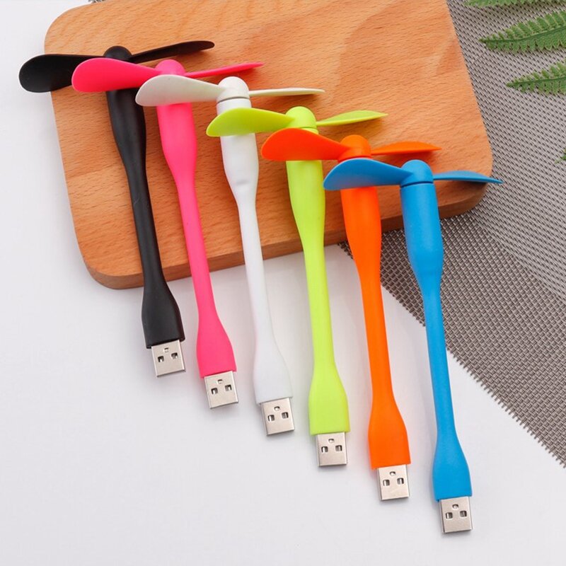 Creative Mini USB Fan & USB LED Light Flexible Bendable Cooling Fan and Lamp For Power Bank & Notebook & Computer Summer Gadget