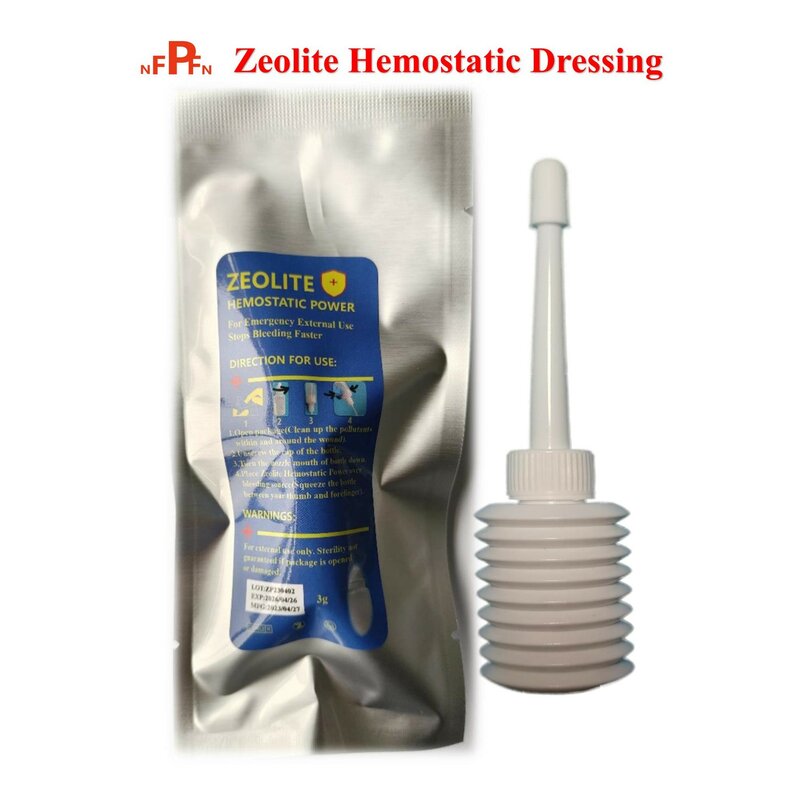 TCCC-Tactical Hemostatic Power Dressing, Ligação Exterior de Emergência, Bandagem Fixa, Kit de Primeiros Socorros, Médico Molho Ferido, Zeolite