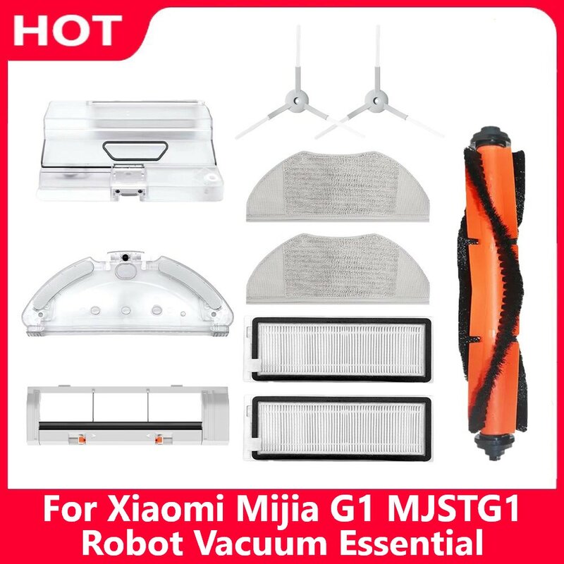 Детали для робота-пылесоса Xiaomi Mijia G1 MJSTG1, основная вращающаяся щетка, боковая щетка, Hepa фильтр, Швабра, тканевая ткань, запчасти для резервуара для воды и пыли