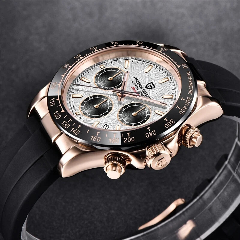 Oryginalny nowy projekt PAGANI PD-1664 luksusowe japońskie zegarki kwarcowe VK63 Movt Sapphire wodoodporny chronograf Gold Reloj Hombre