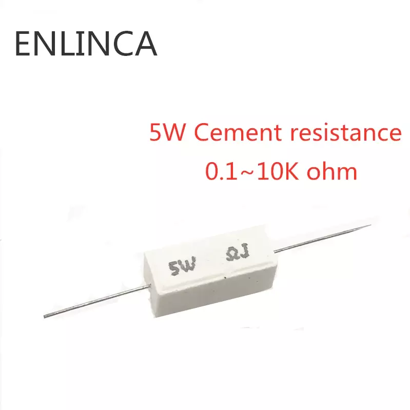 10pcs 5W 10W BPR56 cerâmica resistores de 0.1 k ohm ~ 10 0.33R 1R 10R 100R 0.22 0.33 1 10 100 K 10 1K ohms de resistência do Cimento