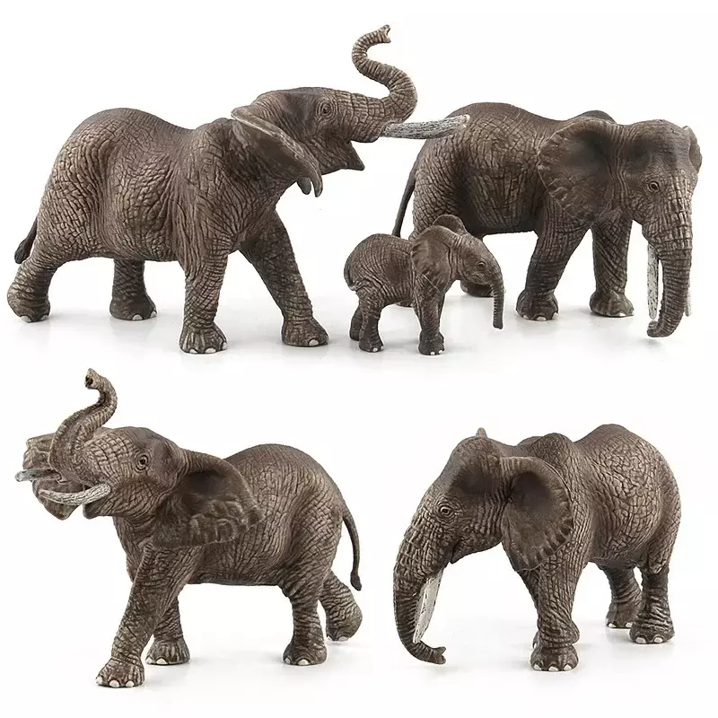 Figura de acción de elefante para niños, juguete de elefante africano, adorno de decoración de coche y Casa, modelo de Animal de aprendizaje