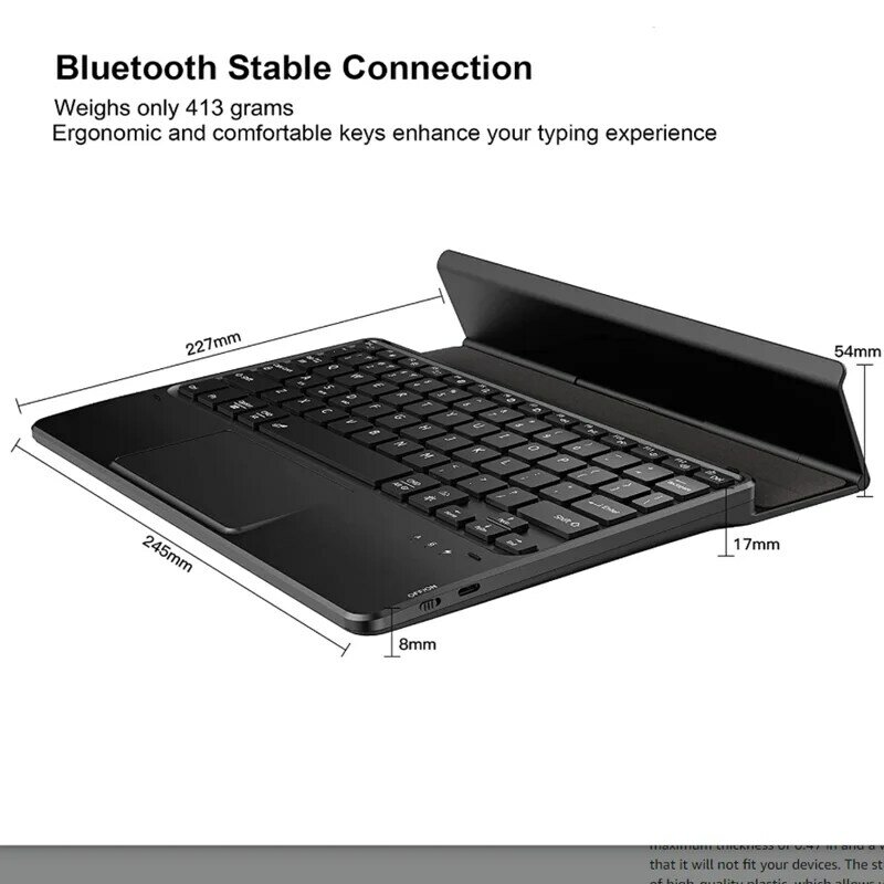 Funda protectora con Bluetooth para teclado Teclast X4, X6 Pro, X6 Plus, Tablet, PC, con función de soporte, color negro