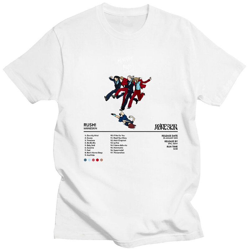 Maneskin-Camiseta de manga corta para Hombre, camisa suave de algodón, Ropa Retro con cuello redondo, Grunge, Harajuku, primavera y verano