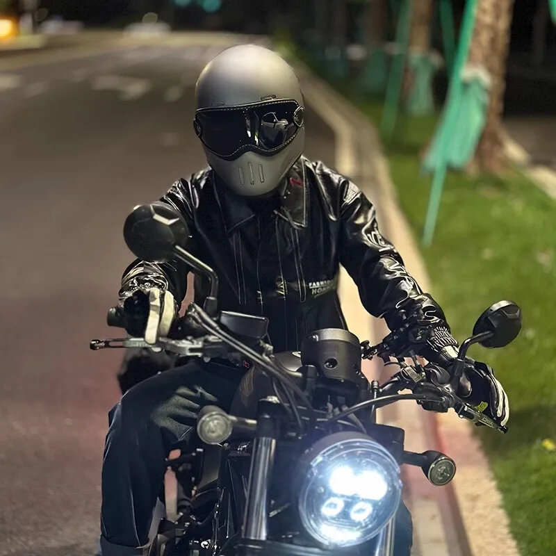 오토바이 FBR 풀페이스 레트로 헬멧, 도쿄 스타일, 오토바이 Casco Moto, 일본 TT 헬멧, 투명 바이저 포함, 유리 섬유