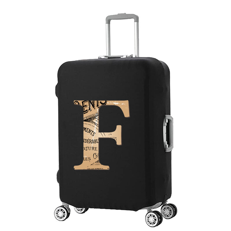 Capa de bagagem marrom carta capa protetora mais grossa capa de bagagem elástica anti-risco capa protetora acessórios de viagem