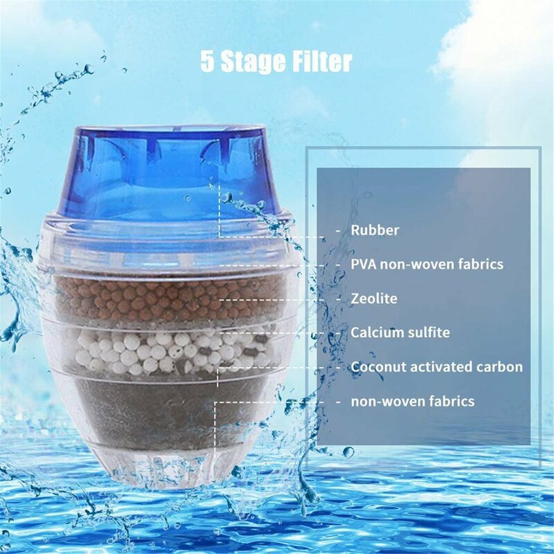 Faucet Water Filter Purifier Kitchen Faucet Filtration Activated Carbon Removes Heavy Metal Thinner Water Softener Cartridge