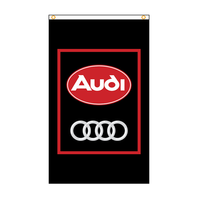 Bandera impresa de poliéster con cuatro círculos de Metal, pancarta de coche de carreras para decoración, 90x150cm
