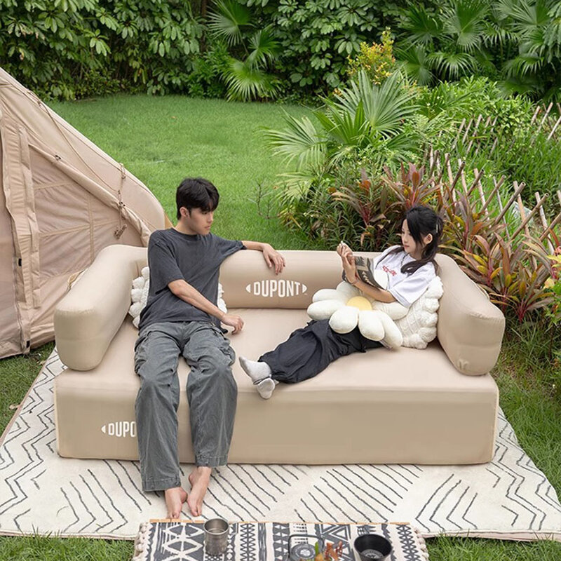 Three Seater Lazy Bag Air Sofa Beach Outdoor Camping Foldable Air Sofa Nature Romantic Relexing Lounge Chair Fotel Sofa Camping