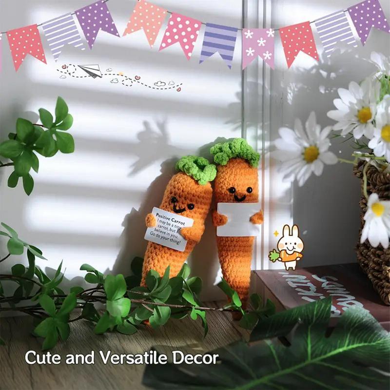 Brinquedos Artesanais de Cenoura Crochet, Positivos e Engraçados, Malha, 16cm, 6.3 ", Bonecas de Apoio Emocional