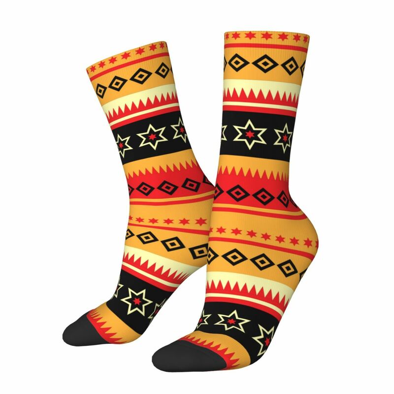 Chaussettes unisexes à rayures pour adultes, chaussettes indiennes et africaines pour hommes et femmes