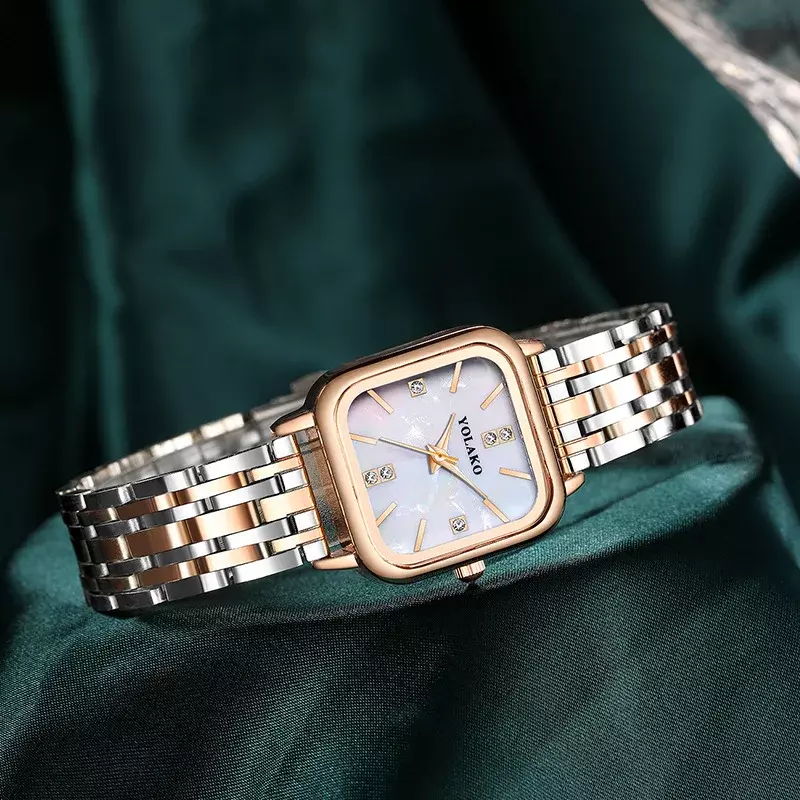Relógio feminino com mostrador quadrado Shell, nova tendência da moda